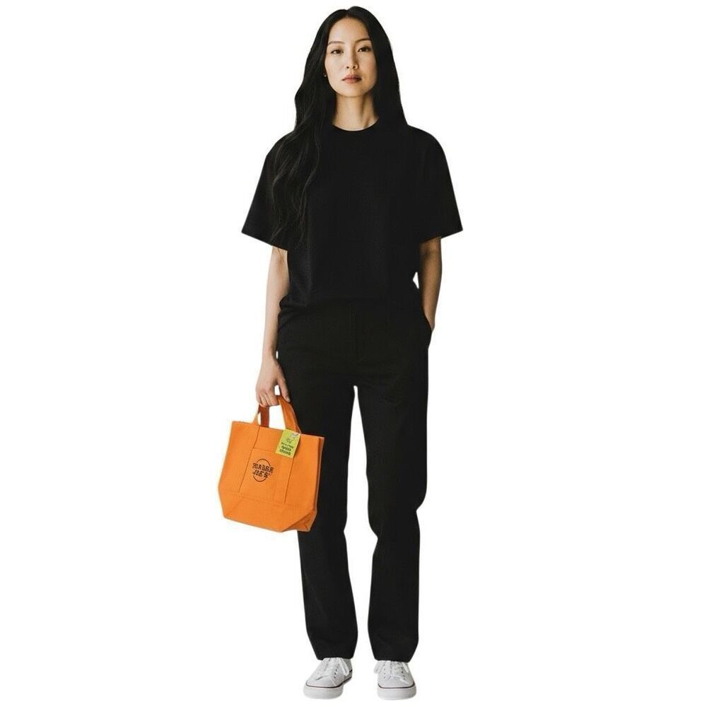 Trader Joe’s Orange Mini Tote Canvas Bag, Limited… - image 2